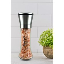 Feyza Design Metal Başlıklı Seramik Kaya Tuzu Öğütücü 200G, Pratik ve Şık Mutfak Aksesuarı