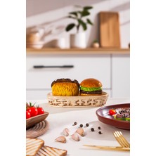 Feyza Design Şık 2’li Standlı Hamburger Motifli Tuzluk Biberlik Takımı