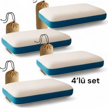Visco Klimalı Boyun Destekli Yastık 4’lü Set – 60 x 40 x 12 Cm, Kenarları Fileli, Hava Geçirgen