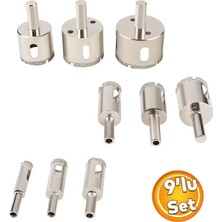 Depolife Cam Fayans Mermer Granit seramik porselen Yuvarlak Delik delme panç Seti Elmas Uç 6-30mm 9 parça