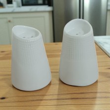 Feyza Design Şık Porselen Tuzluk ve Karabiberlik Takımı, Otel Tarzı, Modern Tasarım