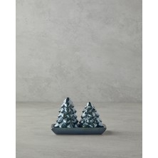 Feyza Design Yeşil Dolomite 2'li Tuzluk ve Biberlik Seti, 6X14 cm