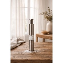 Feyza Design Dayanıklı Çelik Manuel Baharat Öğütücü, Tuz ve Karabiber Değirmeni