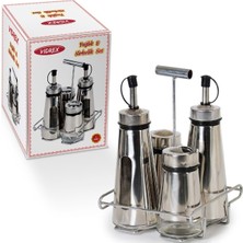 Feyza Design Şık ve Fonksiyonel Standlı Tuzluk, Biberlik, Yağlık ve Sirkelik Seti