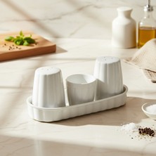 Feyza Design Şık Siyah Tuzluk, Biberlik ve Kürdanlık Seti, Kırılmaz Polikarbon Malzeme