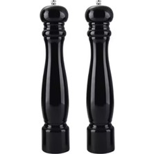 Feyza Design Siyah Ahşap Tuzluk ve Karabiberlik Seti, 26 Cm, 2'li