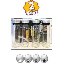 Feyza Design Şık Metal Kapaklı Cam Baharatlık Seti, 2'li Paket