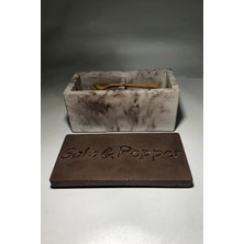 Feyza Design Şık Beton Tuzluk ve Biberlik Seti, Modern ve Dayanıklı Tasarım