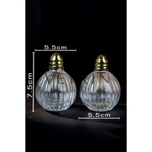 Feyza Design Cam Tuzluk Seti, Gold Başlık, 50 Ml, Şık ve Kullanışlı Baharatlık Ikili