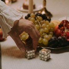 Feyza Design Şık ve Modern Gümüş Küp Tuzluk ve Karabiberlik Seti