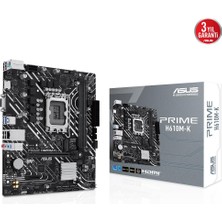 SARVONA Asus Prime H610M-K Argb Intel Soket LGA1700 Ddr5 5600MHZ Matx Gaming (Oyuncu) Anakart