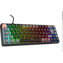 Rampage Yoru Mini Siyah-Gri Type-C Bağlantılı Outemu Red Swich Q Mekanik Gaming Oyuncu Klavye Rgb