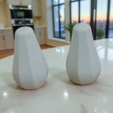 Feyza Design Şık Porselen Tuzluk ve Karabiberlik Takımı, Zarif ve Kullanışlı Set