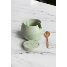 Feyza Design Şık Ahşap Biberlik ve Kaşık Seti, Modern Mutfak Dekoru