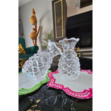 Feyza Design Şık 2'li Cam Ananas Tuzluk ve Biberlik Seti, Modern Mutfak Aksesuarı