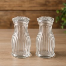 Feyza Design Şeffaf Cam Tuzluk Seti, Şık ve Dayanıklı 2'li Tasarım