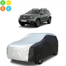 AUTOES Dacia Duster 2023 Uyumlu Branda Araba Brandası Oto Branda Gri-Siyah