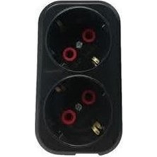 SARVONA Mutlusan Ikili Topraklı Fiş-Priz Düz Tip Siyah (001 170 0330067 00 11)