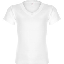 Erdem İç Giyim Beyaz Ribana Kollu Kız Çocuğu Atlet Rahat Kesim ve Nefes Alabilir Özellikte