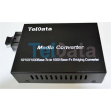 SARVONA Teldata Media Converter Single Mode 10-100-1000 20 Km Dual Sc 2 Li Paket Set