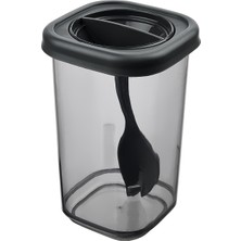 Feyza Design Şeffaf 350 ml Kendinden Kaşikli Baharatlık, Pratik ve Şık Tasarım