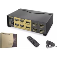 SARVONA Hadron HDX1376 2+2 USB Port HDMI Kvm Switch Dual Monitör 2+2 HDMI Kablolu Siyah