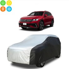 AUTOES Volkswagen Tiguan 2024 Uyumlu Branda Araba Brandası Oto Branda Gri-Siyah