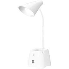 SARVONA S-Link SL-M9002 USB Destekli Paslanmaz Çelik Beyaz Masa Üstü 12 Smd Ledli Okuma Lambası