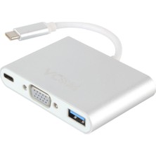 SARVONA Vcom CU426M Type-C-M To Vga-F USB 3.0-F Type-C-F Çevirici