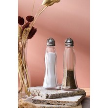 Feyza Design Şeffaf Cam Tuzluk Seti 2'li, 35 Ml, Şık ve Kullanışlı Tasarım