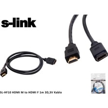 SARVONA S-Link SL-HF10 Hdmı M To Hdmı F 1 mt 3D,3V Kablo Hdmı Erkek To Hdmı Dişi Uzatma