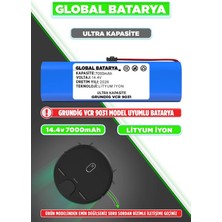 Global Batarya Grundig Vcr 9031 Uyumlu Robot Süpürge Bataryası 14.4V 7000MAH Li-Ion Pil (Ultra Kapasite)