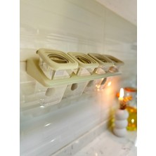 Feyza Design Pratik 4'lü Baharatlık Seti, Duvara Monte ve Yapışkanlı Tasarım