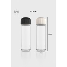 Feyza Design Line 105 ml 2'li Cam Tuzluk Biberlik Seti Siyah-Bej