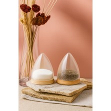 Feyza Design Iki Parça Ahşap Detaylı Viral Tuzluk ve Karabiberlik Seti