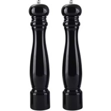 Feyza Design Büyük Boy Siyah Mat Tuz ve Karabiber Değirmeni 27 Cm, 2'li Set