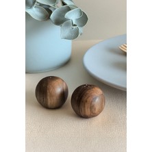 Feyza Design Akasya Top Şekilli Lüx Baharatlık Seti, Yuvarlak Tasarım, Şık ve Modern