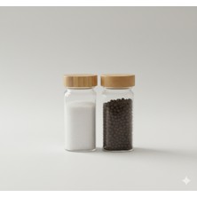Feyza Design Cam Tuzluk Seti, Şık ve Kullanışlı Baharatlık Çiftliği