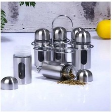 Feyza Design 6'lı Metal Tuzluk Seti, Şık ve Dayanıklı Mutfak Aksesuarı