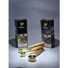 Feyza Design Çelik Ölçü Seti, Ahşap Saplı, 4 Parça, Dayanıklı ve Şık Tasarım