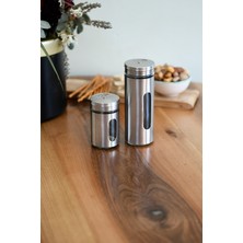 Feyza Design Şık Metal Kaplama Tuzluk ve Biberlik Seti, Premium Görünüm