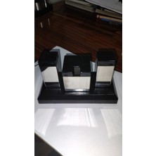 Feyza Design 3'lü Tuzluk Biberlik Kare Seti, Şık ve Kullanışlı Mutfak Aksesuarı