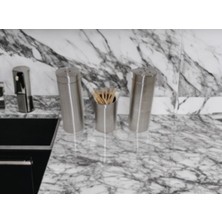 Feyza Design Paslanmaz Çelik Tuzluk Takımı, 3'lü, Şık ve Dayanıklı Tasarım