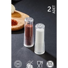 Feyza Design Şeffaf Pleksi Tuz ve Karabiberlik Seti Çiftli, Şık ve Kullanışlı Tasarım