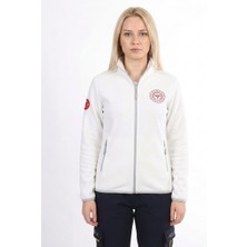 Pratik Medikal 112 Acil Sağlık Hırka Tam Fermuarlı Üç Iplik Şardonlu Dik Yaka Beyaz Unisex