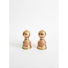 Feyza Design El Yapımı Bakır Tuzluk Çift Seti, Şık ve Dayanıklı Tasarım