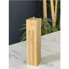 Feyza Design Şık Bambu Kare Değirmen ile Taze ve Aromatik Baharat Öğütücü