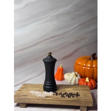 Feyza Design 14 cm Siyah ve Altın Renkli Baharat Öğütücü, Tuzluk ve Karabiber Değirmeni