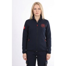 Pratik Medikal 112 Acil Sağlık Hırka Tam Fermuarlı Üç Iplik Şardonlu Dik Yaka Lacivert Unisex