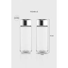 Feyza Design Voca 112 ml Metal Kapaklı Cam Tuzluk ve Biberlik Seti, Şık ve Kullanışlı